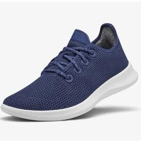 Allbirds Tree Runners Navy Marine Blue Lace-Up Knit Running Shoes Men's 12 - Picture 1 of 7